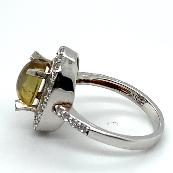 Apatite 2.65ct Platinum Finish Solid 925 Sterling Silver Ring - Picture 6 of 6